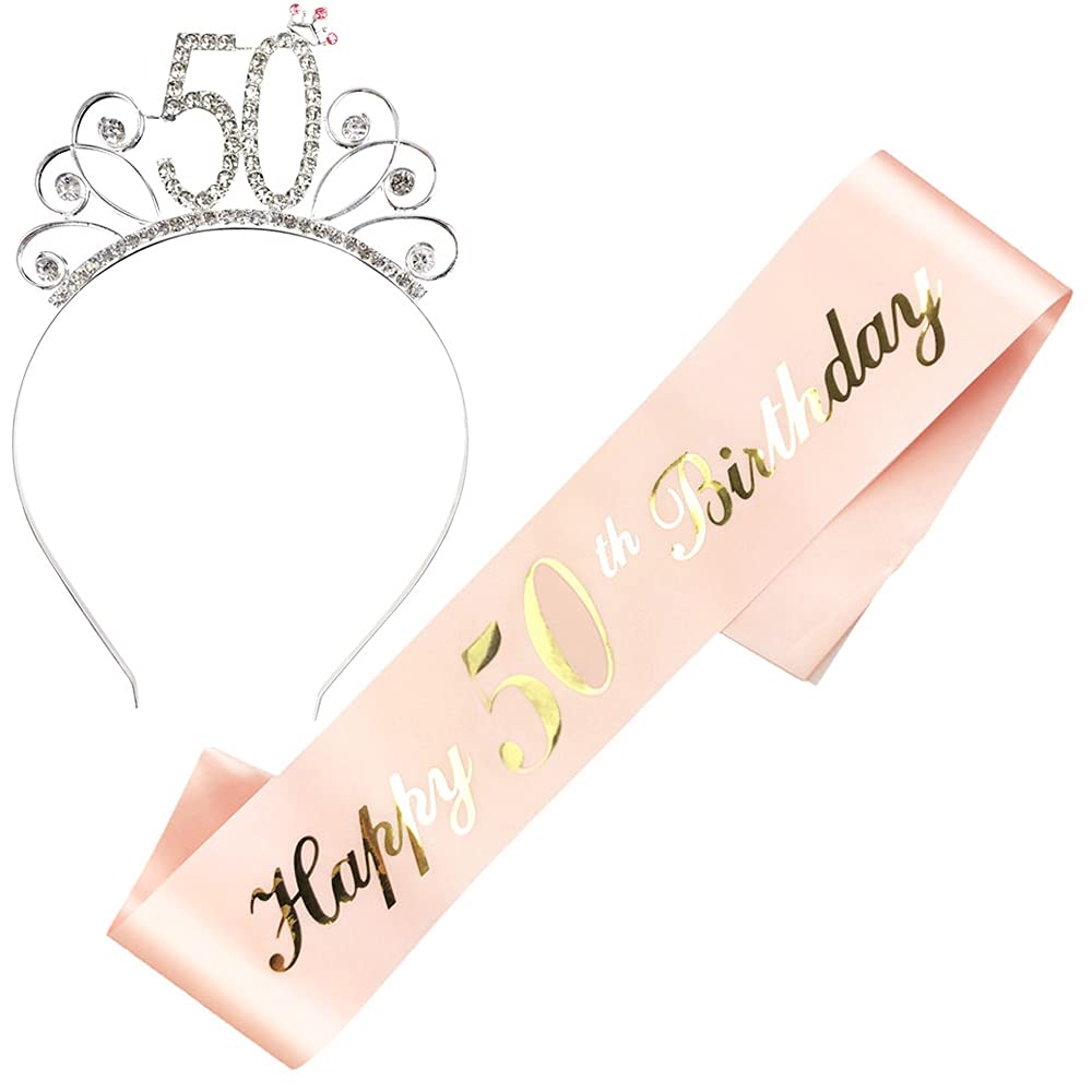 JKJF Happy 50e verjaardag sjerp 50e verjaardag kristal tiara strass