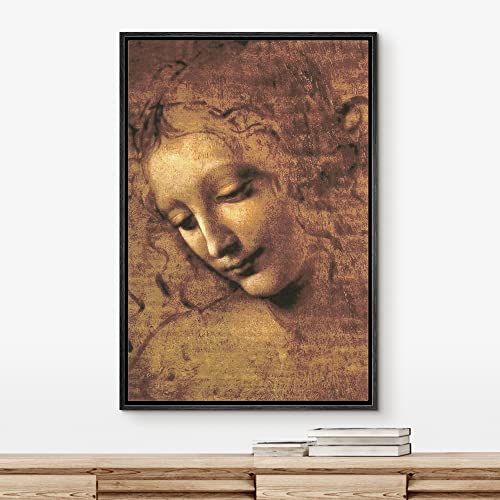 NWT Framed Canvas Print Wall Art Traditional Italian Painter Style Woman Historic People Illustrations Fine Art Rustic Colorful Pastel for Living Room, Bedroom, Office - 16"x24" Black - Image 3