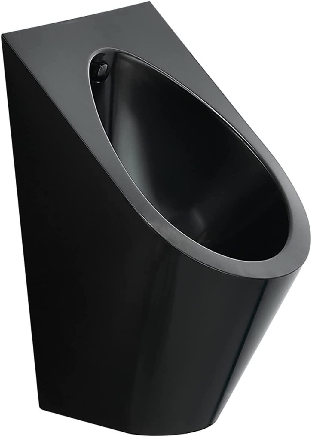GTHTUHFD 304 Stainless Steel Black Urinal, Wall Mounted Induction Drainage Public Toilet Vertical Toilet,Urinal + Sensor,Single piece urinal