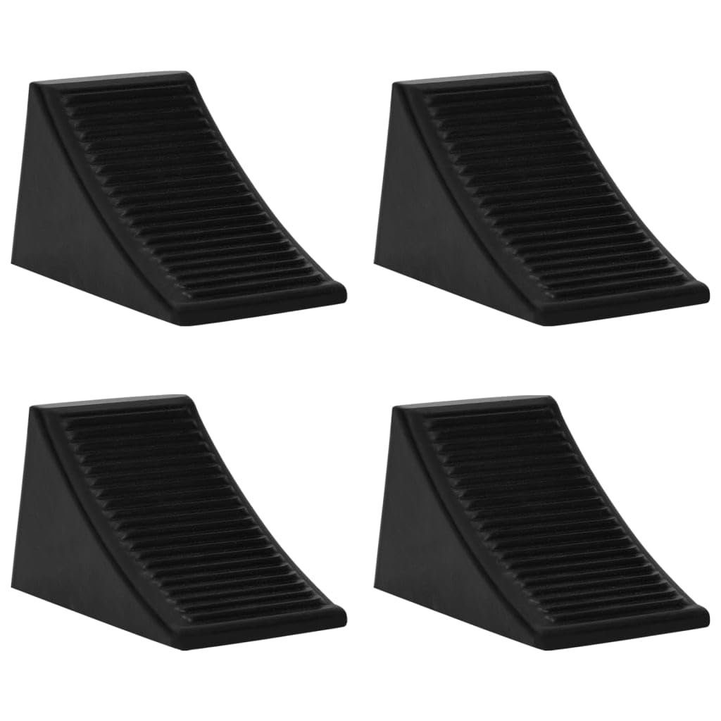 Tomostar Cale de Roue en Caoutchouc Lot de 4, Cale de Frein Voiture 4 pcs 16x9x9 cm Caoutchouc