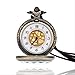 KUANDARGG Montre de poche style arabe numérique personnalisée avec collier de poche style rétro transparent ajouré