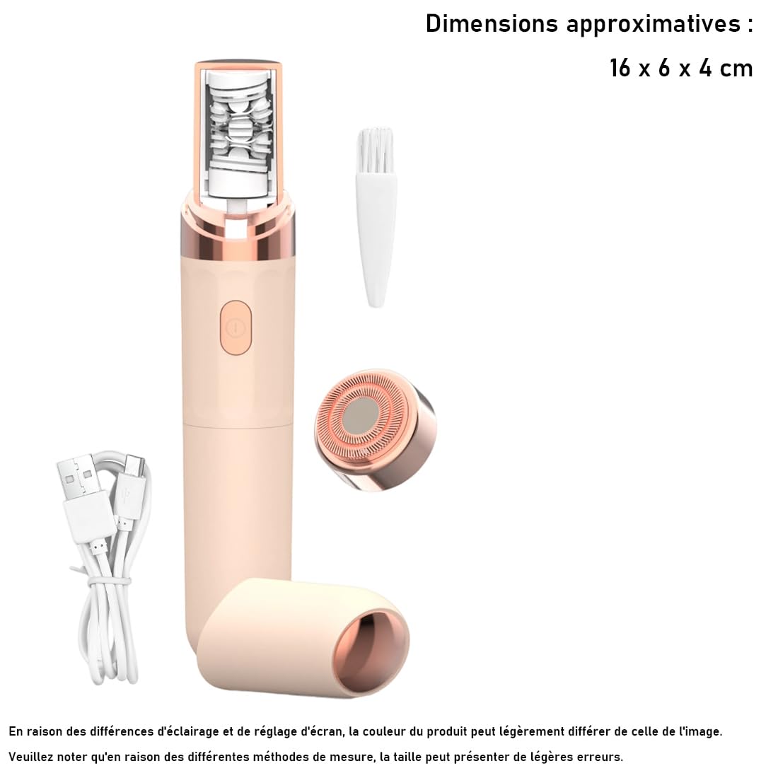 Epilsmooth Pro - Epilateur Visage Femme, épilateur Rechargeable 2 En 1 Avec Lumière LED, épilation Précise Sans Douleur, Pour Visage Menton Lèvre Supérieure (1PC-Blanc)