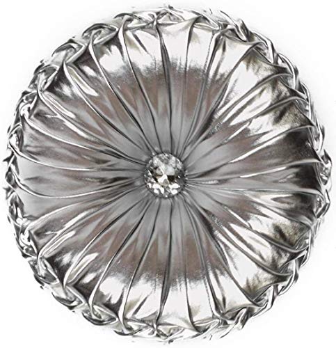 DleDan. Soft Decorative Spandex Fabric European Throw Pillow, 1 Count (Pack of 1), Silver