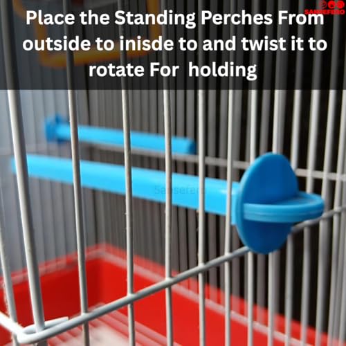 Image of SANSEFERO Hanging Bird Cage for Lovebirds, Parrots, Parakeets, Budgies and Cockatiels Included Bottom Tray, Feeders, Bird Swings & Plastic Perches (12X9X15 Inch)