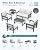 SERWALL HDPE Patio Furniture Set, 7-Piece Outdoor Sectional Sofa Set, All Weather Outdoor Couch Set for Deck, Lawn, Grey Frame with Khaki Cushion