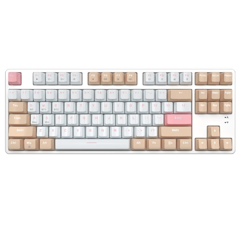 87 klawiszy klawiatura mechaniczna 2.4G kompatybilna z modna klawiatura do gier wymiana na gorąco na komputer stacjonarny Laptop PC (czerwony niebieski przełącznik)