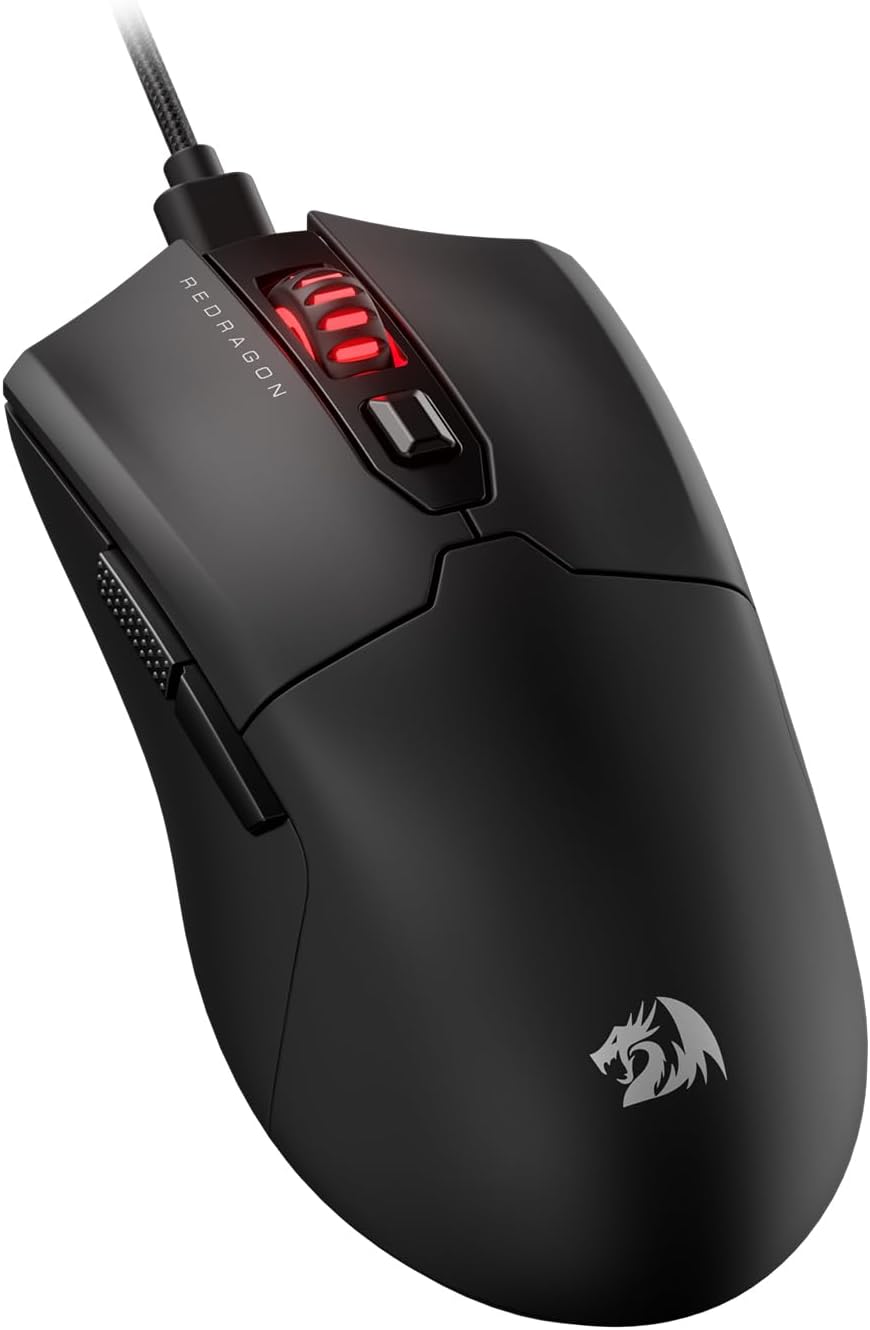 Redragon M995 Wired Gaming Mouse, 26000 DPI Optical Gamer Mouse with 6 Programmable Buttons & 5 Backlit Modes, 51G Ultra Lightweight, Software Supports DIY Keybinds, Black Black M995