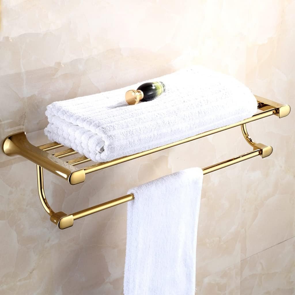タオルラック、バスルームタオルラック壁取り付けタオルホルダー、銅製