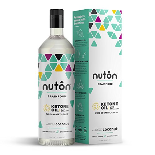 Nuton Pure C8 MCT Oil - 33.8 oz Ketone Oil Better Than Blends for Keto Diet | Caprylic Acid has Most efficient and Clean Ketone Production