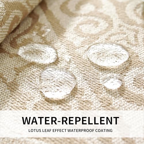 Linen Tablecloths for Rectangle Tables,6 FT Table Cloth Advanced Waterproofing Technology for Dinningroom,Farmhouse