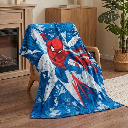 Northwest Disney Spiderman Plush Throw Blanket 46 x 60 Silk Touch Soft Fleece Marvel Blanket for Boys Kids & Adults Officially Licensed