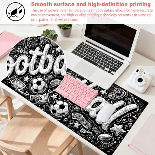 Image of Nuxovilar Professional Large Mouse Pad & Computer Game Mouse Mat (35.4x15.7IN, Football Graffiti Art) (90 * 40cm Football Graffiti)