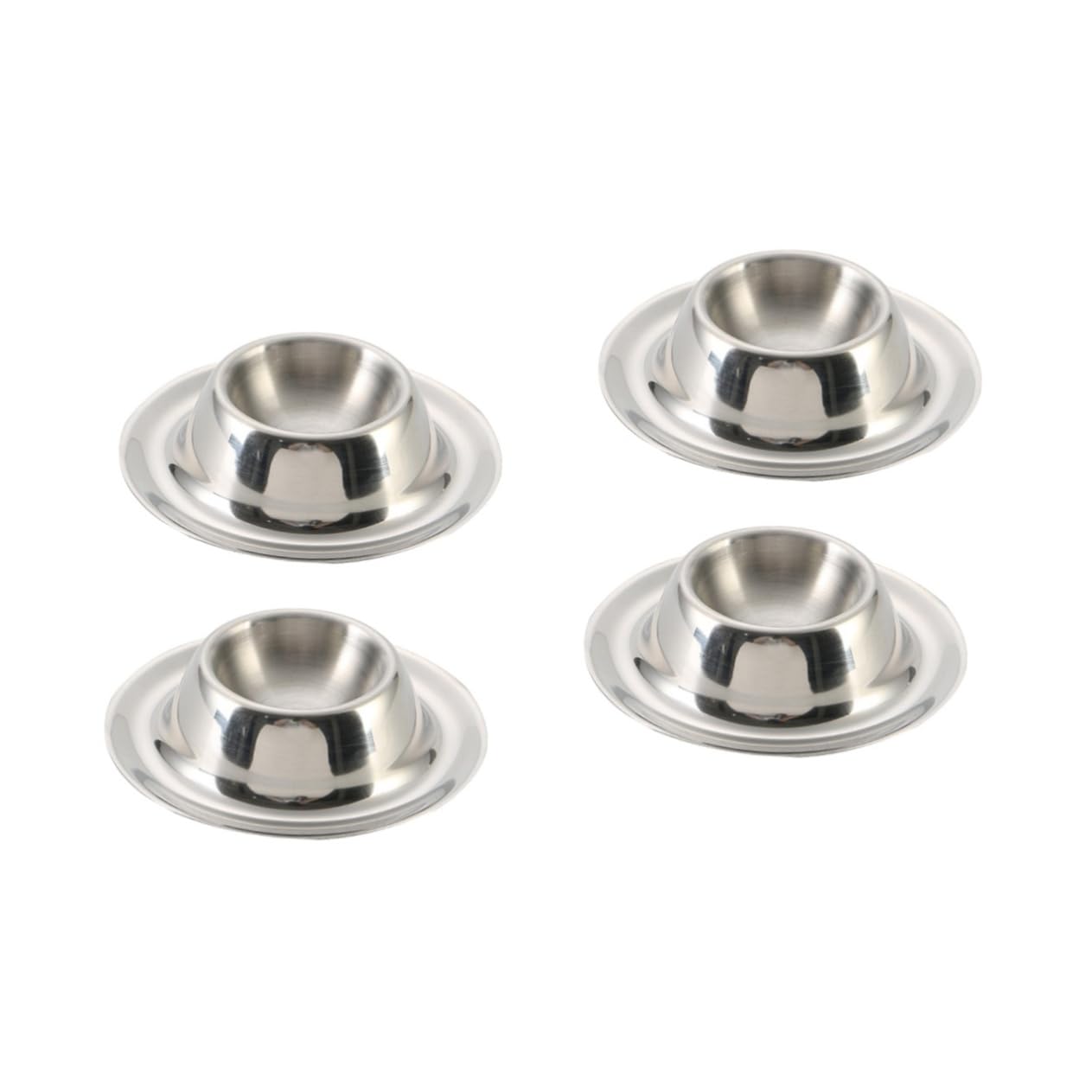 FUNOMOCYA 4 Pcs Egg Holder Steel Dip Bowls Stove Cracker Egg Cups for Boiled Eggs Gu10 Fridge Egg Tray Poached Egg Cups Breakfast Tray Egg Poaching Cup Egg Cup Holder Tableware Inoxidable