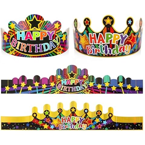 Hooqict Birthday Crowns for Kids Classroom 30 Pack Party Hats Paper Birthday Hats Happy Birthday Crowns for Kids Preschool Birthday Boys Girls Crowns, Birthday Gifts for Students Decor Cover