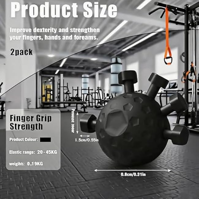 2 Pack Finger Grip Strengthener,Powered Gear Power Ball Forearm, for strength Finger Exerciser Gripper Tool