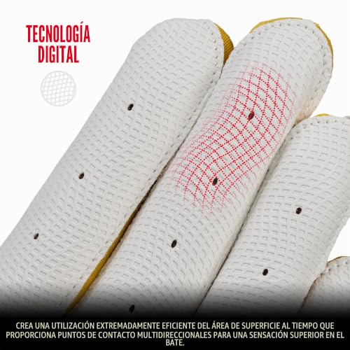 Guantes de bateo juveniles con ajuste Tri-Curve de piel auténtica y microfibra 2