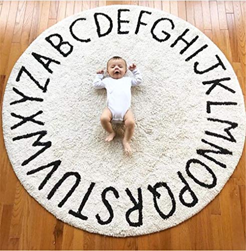 ABC Baby-Teppich für Kinderzimmer, rund, pädagogisches Alphabet, warm,...