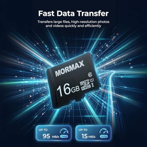 Image of 16GB microSDHC Memory Card UHSI Class 10 Up to 95MBs Read Speed High Speed TF Card for Android Smartphones Cameras Drones Action Cams