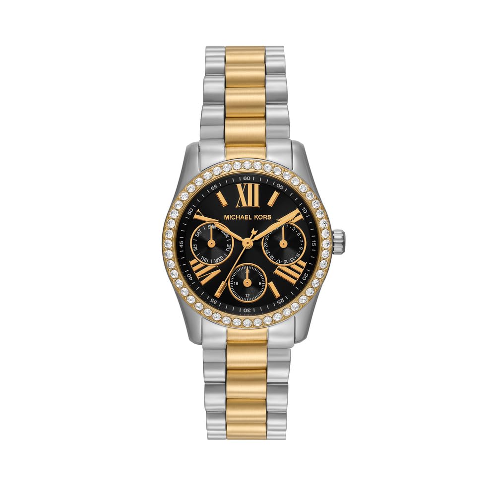 Michael Kors Montre Lexington pour Femme, Mouvement chronographe à Quartz avec Bracelet en Acier Inoxydable