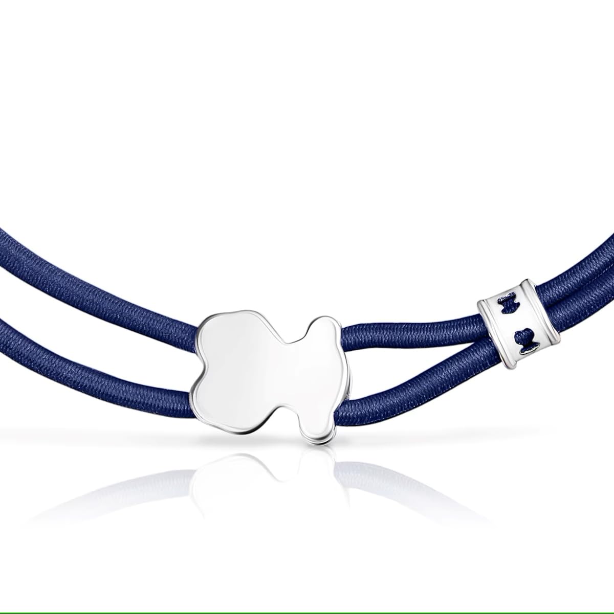 TOUS Braccialetto elastico da donna in blu con motivo orsi in argento sterling 1,1 cm, lunghezza 17 cm, semplice e versatile, collezione Sweet Dolls