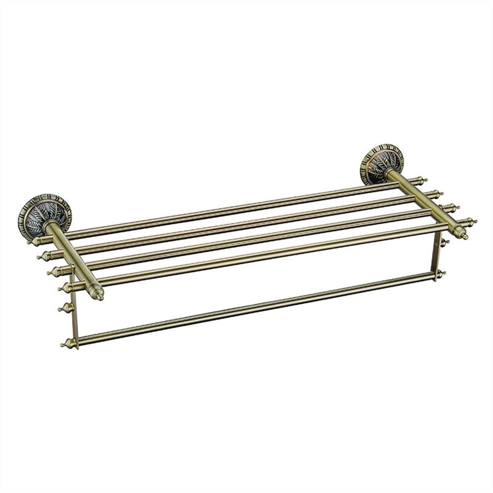 Porte-serviettes mural en inox pour salle de bain avec étagère et barre simple