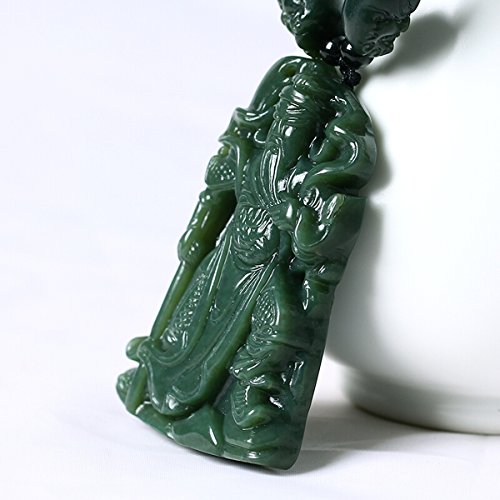 Men Pendant Necklaces Pure natural hand carved qing jade dragon necklace pendant - Image 4