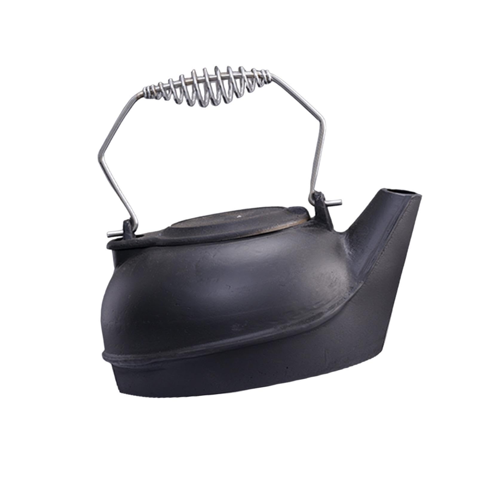 Hervidor de Exterior, Tetera de Hierro Fundido, Hervidor de Camping Portátil, Calentador de Agua, Diseño Compacto, Adecuado para Senderismo, Pesca Y C