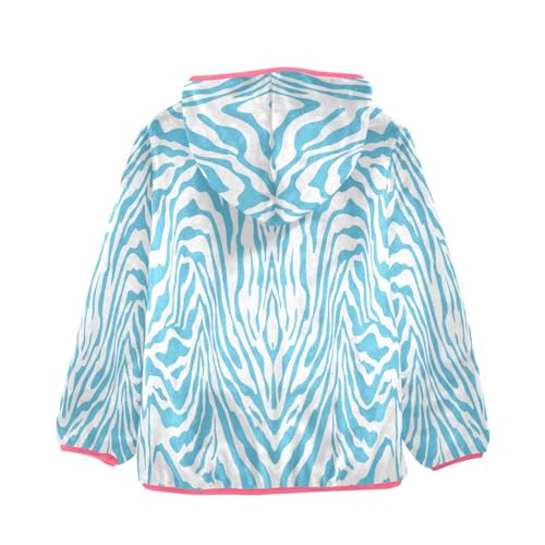 OTVEE Zebra Skin Animal Print Kids Hoodie Jacket Fall Spring Full Zip Warm Outwear Coat2