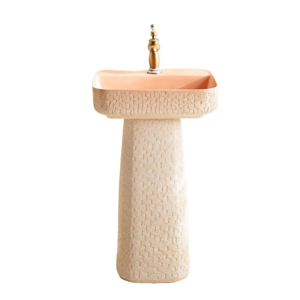 LAPADULA Outdoor Pedestal Basin Courtyard Wash Garden Balcony Column Art Bathroom Sink Freestanding