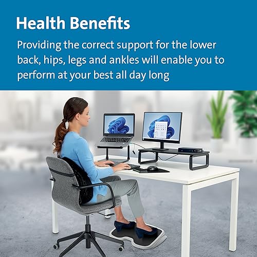 Kensington 56145 - Reposapiés SoleMate para Debajo del Escritorio, Ergonómico Ajustable, Reposapiés con 6 Niveles de Inclinación para Oficina y Hogar, Gris/Negro - imagen 6