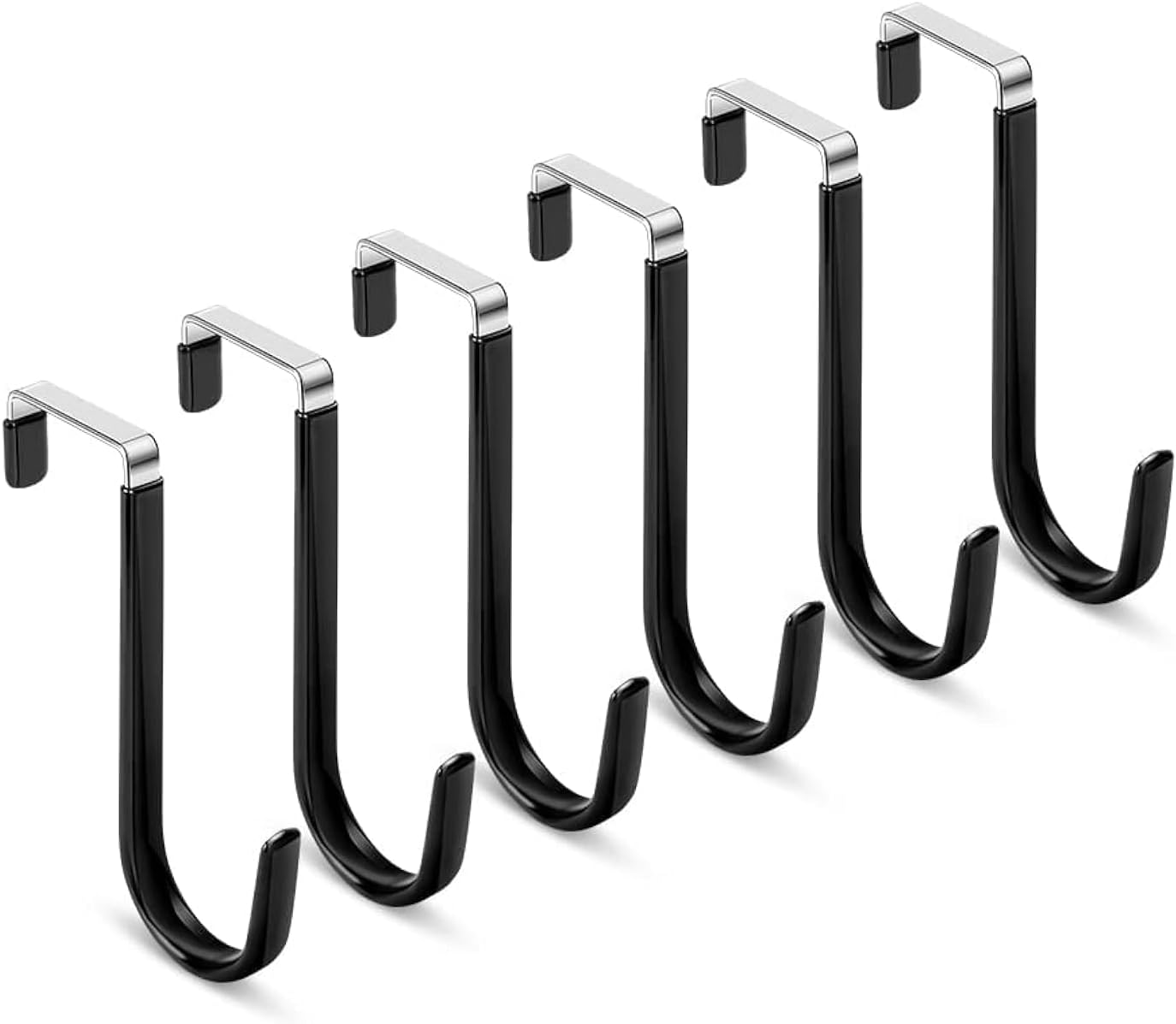 AngLink Over The Door Hook - 4 Pack Single Hooks Hanger Metal for Hanging Towel Coats Clothes Hats Bags Bathroom | White