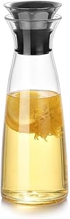 Carafe en Verre avec Couvercle en Acier Inoxydable, Pichet en Verre Borosilicaté de Qualité Supérieure, Parfait pour Jus Fait Maison et le Thé Froid (chaud), Lait, Café. Carafe à Boisson