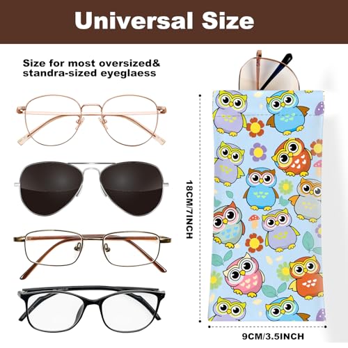 Image of Anikathy 2Pcs Sunglass Eyeglass Glasses Case Soft PU Leather with Cleaning Cloth Cute Glasses Pouch Bag for Men Women Girs
