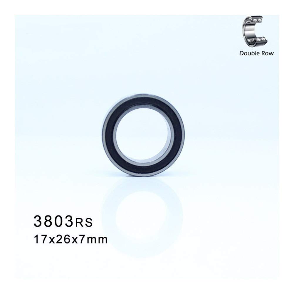 Tangjc-B. 1PC 63803 3803 RS 3803-2RS Hybrid Ceramic Bearing 17 * 26 * 7mm Double Row Sealed Angular Contact Si3N4 Ball Bearings