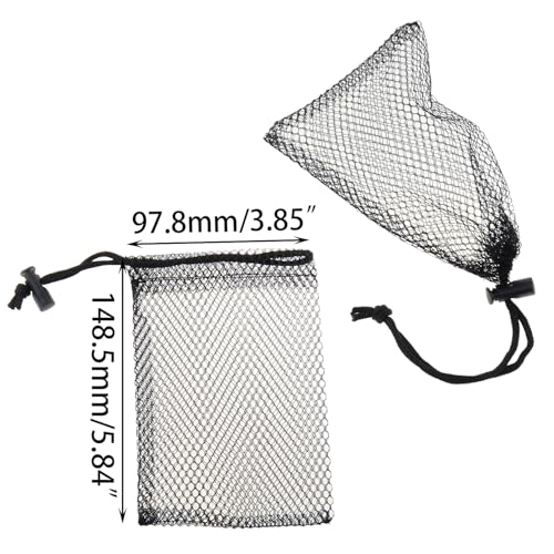 DGZZI 5PCS Black Nylon Mesh Drawstring Bag Storage Black Small Travel Stuff Bag 15x10cm for Grocery and Cosmetic2