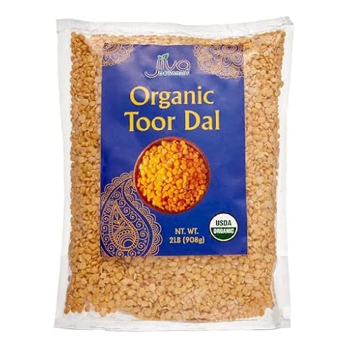 Jiva Organic Toor Dal Kori, Unoily, Madhi 2 Pound Bag - Indian Split Pigeon Peas - Non-GMO, Vegan