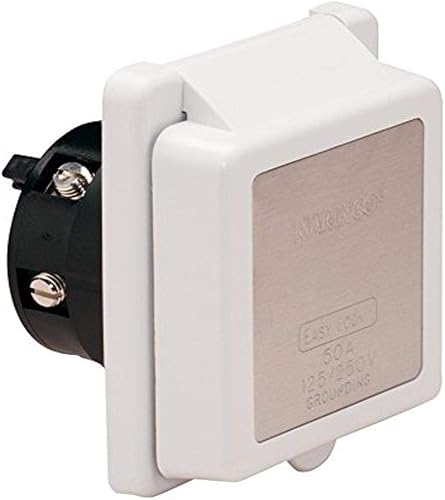 Marinco 6353EL Marine - Entrada de alimentación de bloqueo de polietileno estándar de 4 hilos (50 amperios, 125250 voltios, macho)