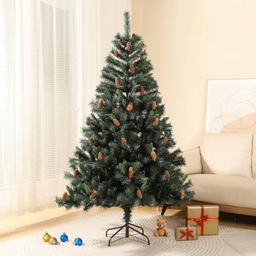 SVITA Künstlicher Weihnachtsbaum 180cm klappbar mit 661 Zweig-Spitzen inkl. Metall Ständer Christbaum Tannenbaum Schnellaufbau Klappsystem… – Ansicht 3