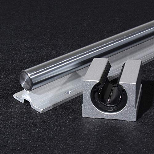 Unidad Deslizante de Rodamiento de Bolas Lineal SBR25UU, DiáMetro de Orificio de 25 Mm Riel de GuíA de Rodamiento de Luz Lineal Soporte de Aluminio CilíNdrico