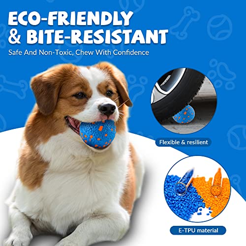 SUNNEKO Dog Balls for Large Medium Small Dogs Bouncy Tennis Ball for Aggressive Chewers Durable Water Toy for All Life Stages Labrador - Image 3
