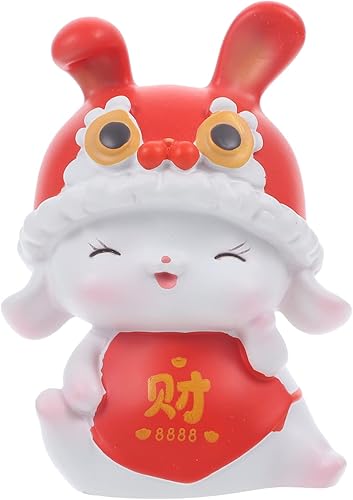 BESPORTBLE Figuras de conejo en miniatura de resina figuras de conejo del zodiaco decoración de conejito de Año Nuevo tablero de automóvil mesa de