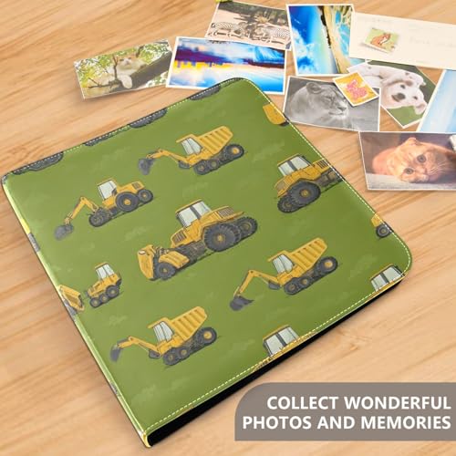 Álbum de fotos adhesivo DIY scrapbook con diseño de excavadora, encuadernación de 3 anillas, 40 páginas, tamaño 8x10 para recuerdos miniatura 5