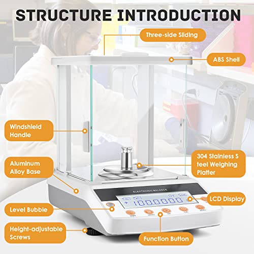 Bonvoisin Digital Analytical Balance 0.1Mg High Precision Lab Scale Ce Certificated Electronic Balance 0.0001G Scientific Laboratory Scale (220G, 0.1Mg) #TOP3
