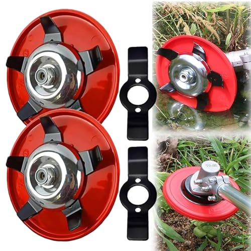 除草ディスク、水草カッター 草刈機用チップソー 草カッターヘッド 刈払機用 替え刃 芝生除草機除草ディスクマンガン鋼多機能トリマーヘッド除草プレートアクセサリー交換用 草カッター 水田除草専用 エルバ 除草 草刈り 多機能除草 (2個)