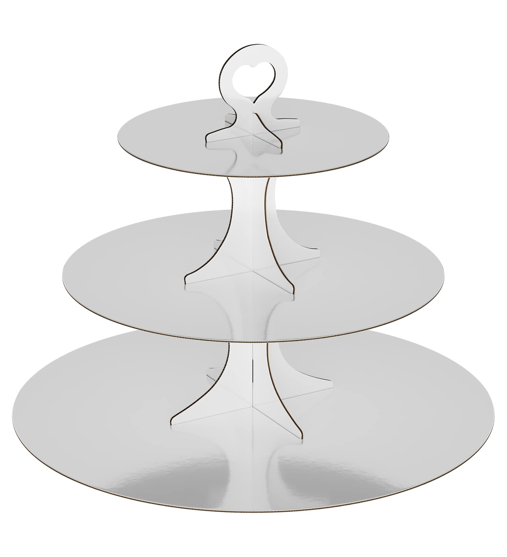 Photo 1 of 2 Set Cupcake Stand Tower 3 Tier, AUSOLEIL White Tiered Cardboard Cupcake Display Stand, Round Stand Cupcake Dessert Holder Stand for Parties (White) 3-Tier Cardboard White 2 Set