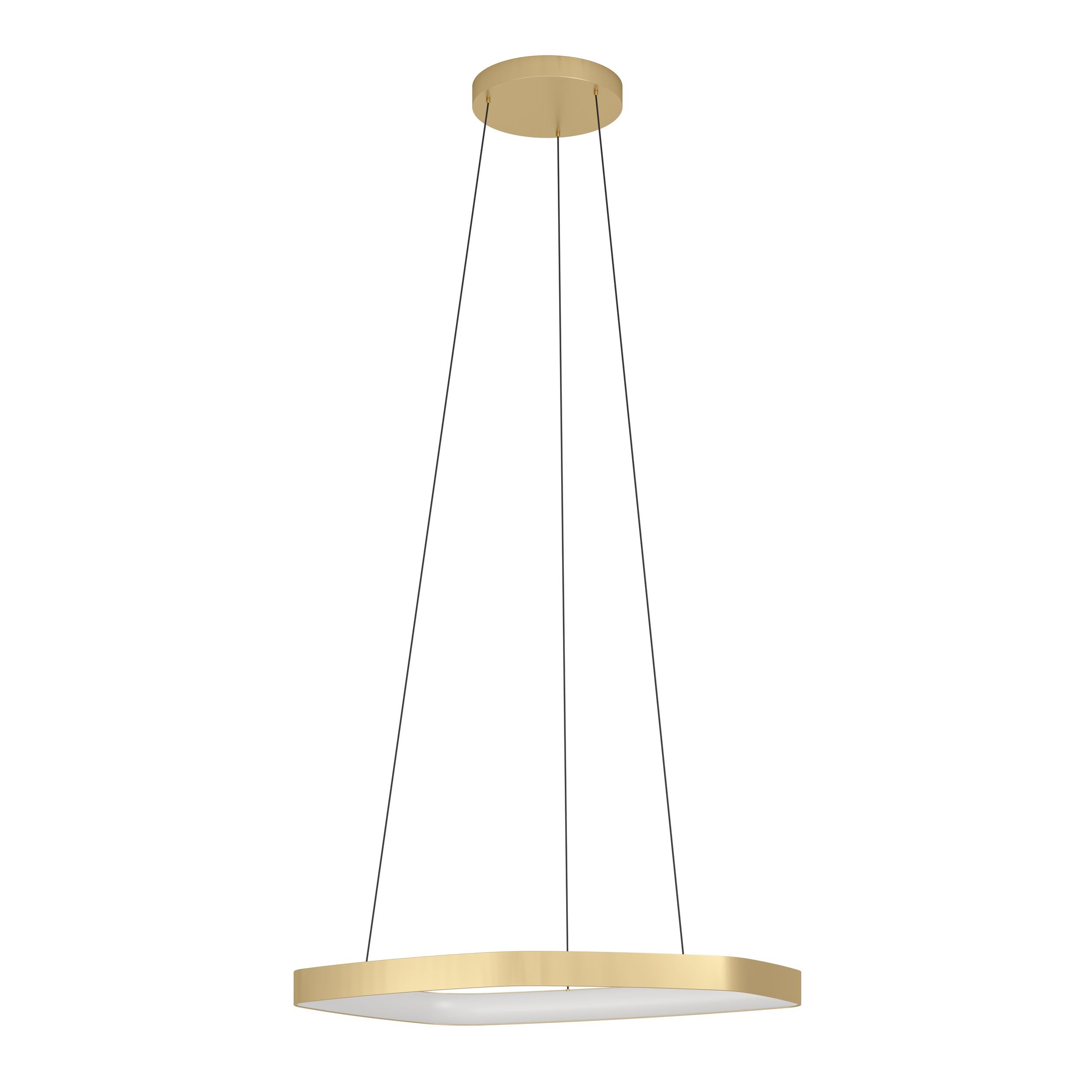 Eglo LED Pendant Lighting Vallerosa, Elegant Ceiling Light Fitting for Dining Room, dimmable Hanging lamp Made of Brushed Brass Metal, Warm White, Ø 23”