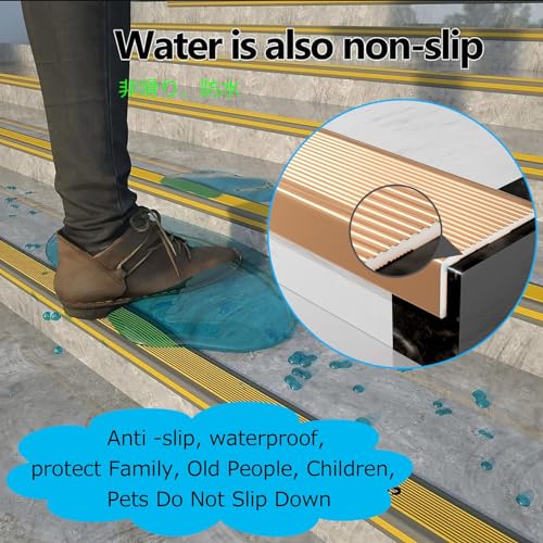 Protector de borde de escalera de metal contra caídas y desgaste de esquinas 4
