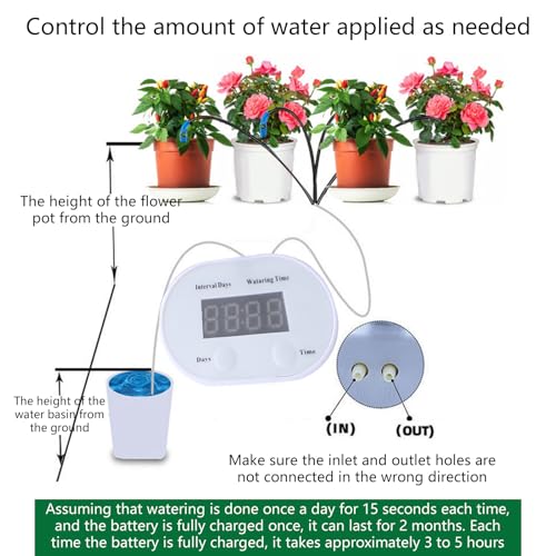 Minuteur d'arrosage programmable pour buissons et plantes en PVC