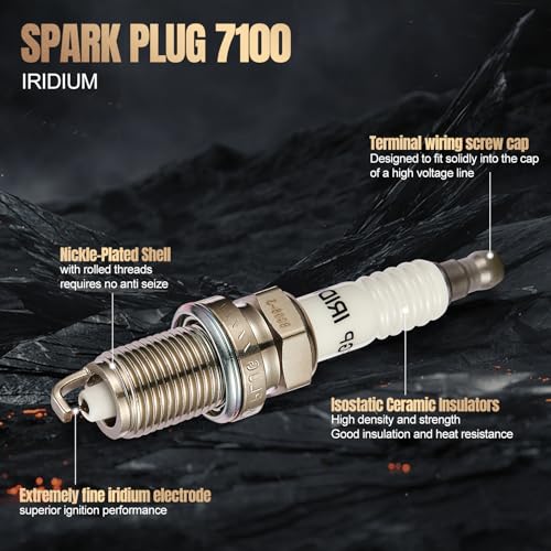 Image of ZFR6FGP Iridium Spark Plugs 4 Pack Compatible with Acura EL 2001-2005 1.7L L4 Compatible with Honda Civic 2001-2005 1.7L L4 Engine Replacement for 7100 Spark Plug