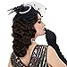STfantasy Finger Wave Wig 1920s Retro Mid Length Long Curly Synthetic Hair for Women Cosplay Halloween Party Costume (Brown)